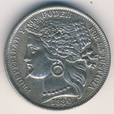 Перу 1 песета 1880 год