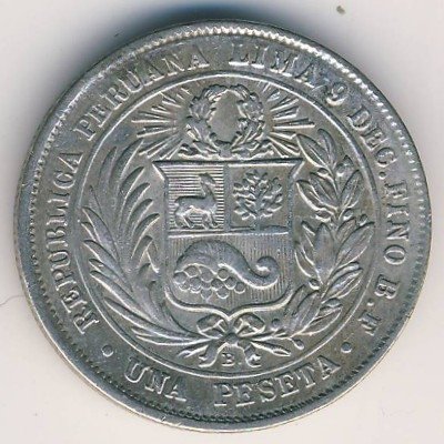 Перу 1 песета 1880 год