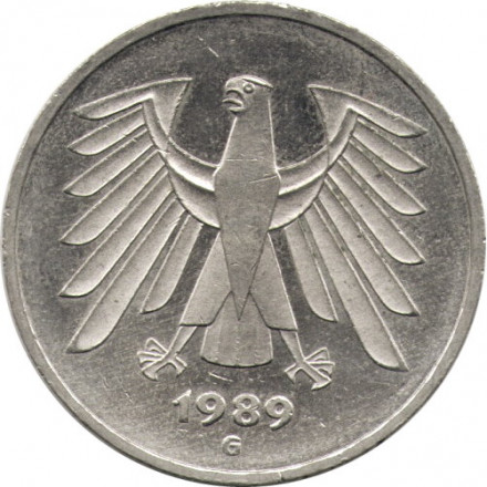 ФРГ 5 марок 1989 год (G)