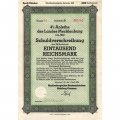Германия (Третий Рейх) г. Шверин, 4% Заем Земли Мекленбург, Облигация на 1000 RM, апрель 1942 год - XF