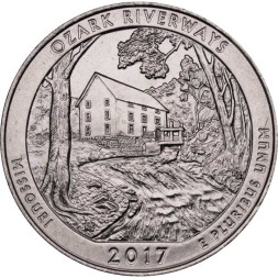 США 25 центов 2017 год - Национальные водные пути Озарк (D)