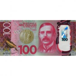 Новая Зеландия 100 долларов 2018 год - Эрнест Резерфорд UNC