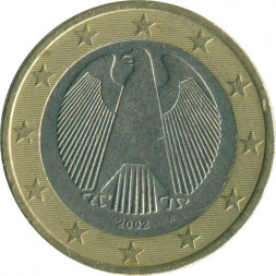 Германия 1 евро 2002 год (А)