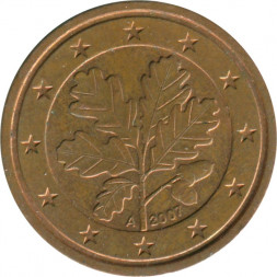 Германия 2 евроцента 2007 год (A)