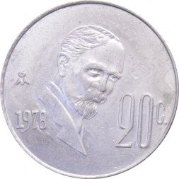Мексика 20 сентаво 1978 год - Франсиско Игнасио Мадеро