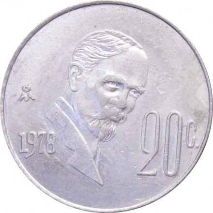Мексика 20 сентаво 1978 год - Франсиско Игнасио Мадеро