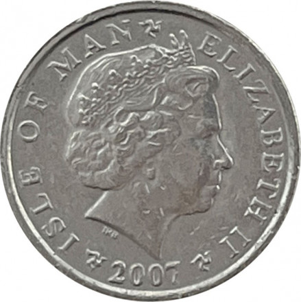 Остров Мэн 5 пенсов 2007 год (отметка &quot;BA&quot; на реверсе)