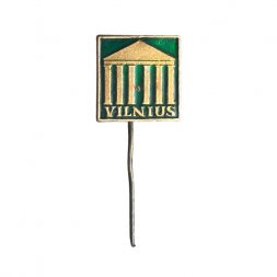 Значок-иголка Литва. Вильнюс. Vilnius (зелёный)