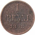 Финляндия 1 пенни 1898 год - Николай II - F