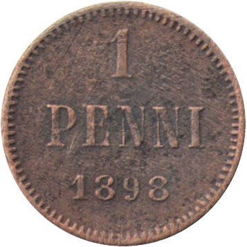 Финляндия 1 пенни 1898 год - Николай II - F