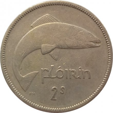 Ирландия 1 флорин (2 шиллинга) 1955 год - Атлантический лосось