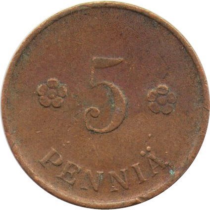 Финляндия 5 пенни 1921 год