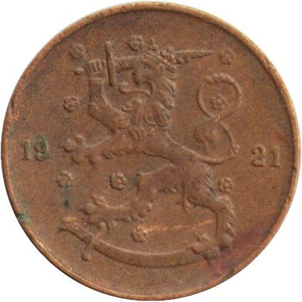 Финляндия 5 пенни 1921 год