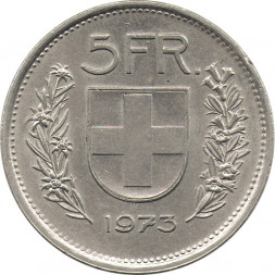 Швейцария 5 франков 1973 год