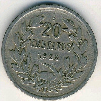 Чили 20 сентаво 1922 год