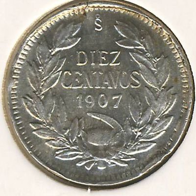 Чили 10 сентаво 1907 год