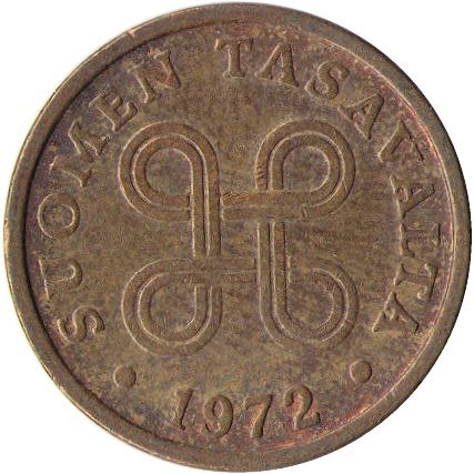 Финляндия 5 пенни 1972 год