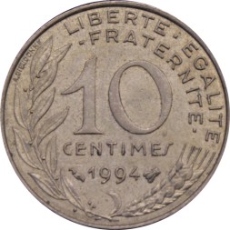 Франция 10 сантимов 1994 год - Марианна (B)