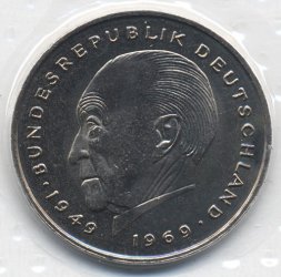 ФРГ 2 марки 1980 год - Конрад Аденауэр (F)