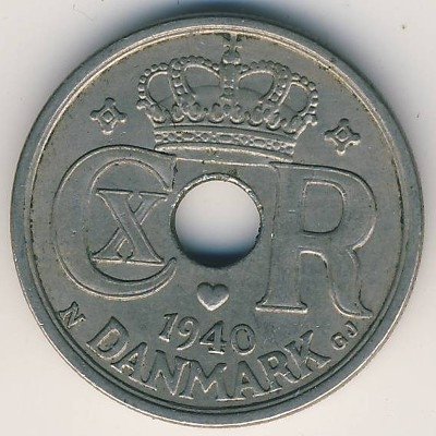 Дания 25 эре 1940 год
