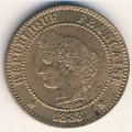 Франция 2 сантима 1883 год