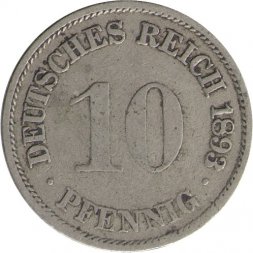 Германия 10 пфеннигов 1893 год (A)