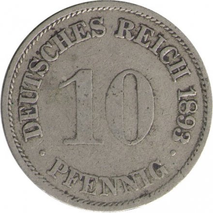 Германия 10 пфеннигов 1893 год (A)