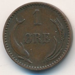 Дания 1 эре 1891 год - Король Кристиан IX