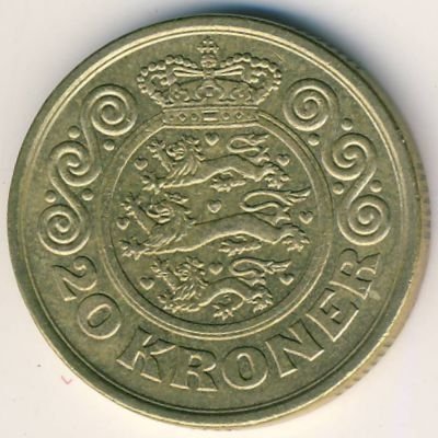 Дания 20 крон 2001 год