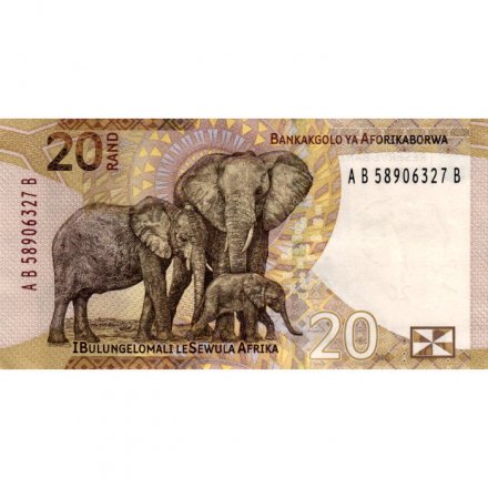 ЮАР 20 рэндов 2023 год - Слоны UNC