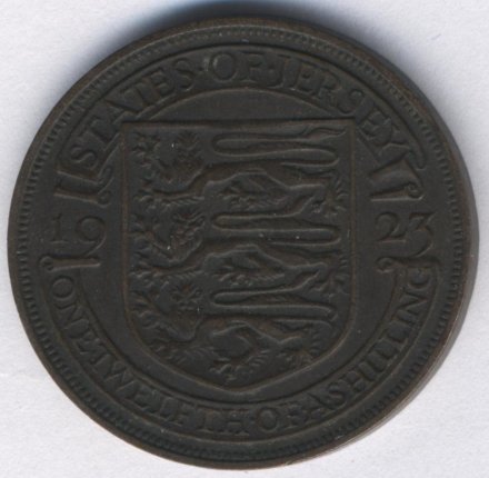 Джерси 1/12 шиллинга 1923 год - Испанский щит
