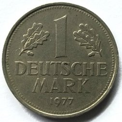 ФРГ 1 марка 1977 год (F)