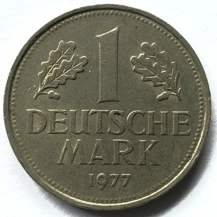 ФРГ 1 марка 1977 год (F)