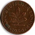ФРГ 1 пфенниг 1949 год - D