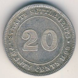 Стрейтс-Сетлментс 20 центов 1898 год