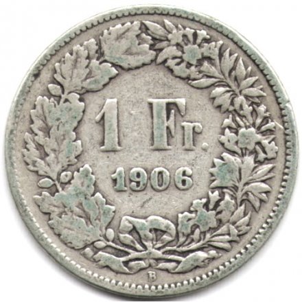 Швейцария 1 франк 1906 год