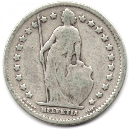 Швейцария 1 франк 1906 год