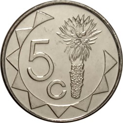 Намибия 5 центов 2015 год - Цветок алоэ