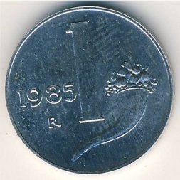 Италия 1 лира 1985 год