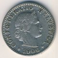 Швейцария 20 раппенов 1906 год