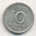 Швеция 10 эре 1958 год