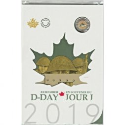 Набор из 6 монет Канада 2019 год - Высадка в Нормандии D-DAY 75 лет 1944-2019 (в буклете)