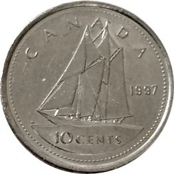 Канада 10 центов 1997 год
