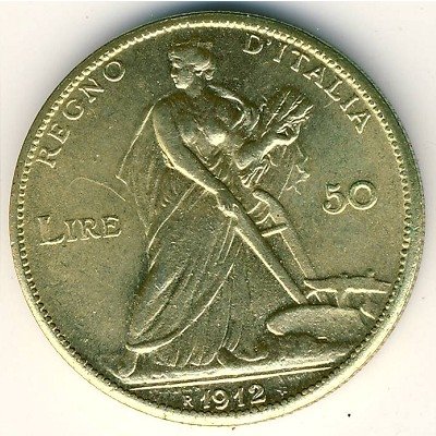 Италия 50 лир 1912 год