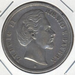 Бавария 5 марок 1875 год