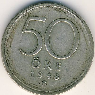 Швеция 50 эре 1948 год