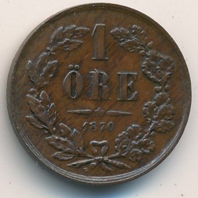 Швеция 1 эре 1870 год