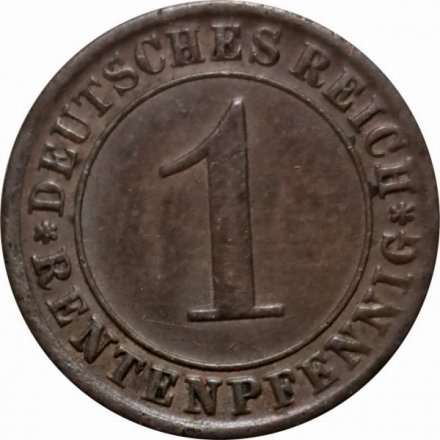 Веймарская республика 1 рентенпфенниг 1924 год (D)