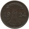 Веймарская республика 1 рентенпфенниг 1924 год (D)