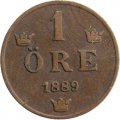 Швеция 1 эре 1889 год - Оскар II